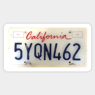 California licence Plate Sticker